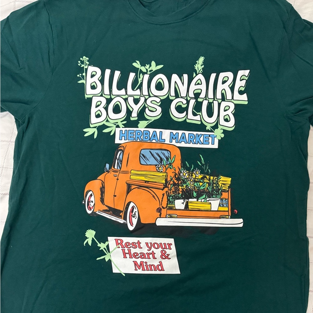 Billionaire Boys Club Forest Green Tee with Nature Motif